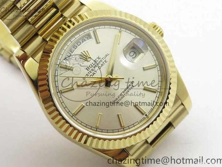 1218 Day-Date 40mm 228239 BP New Dial Version 904 YG Silver Stick Markers Dial on YG President Bracelet A Sophisticated 2807